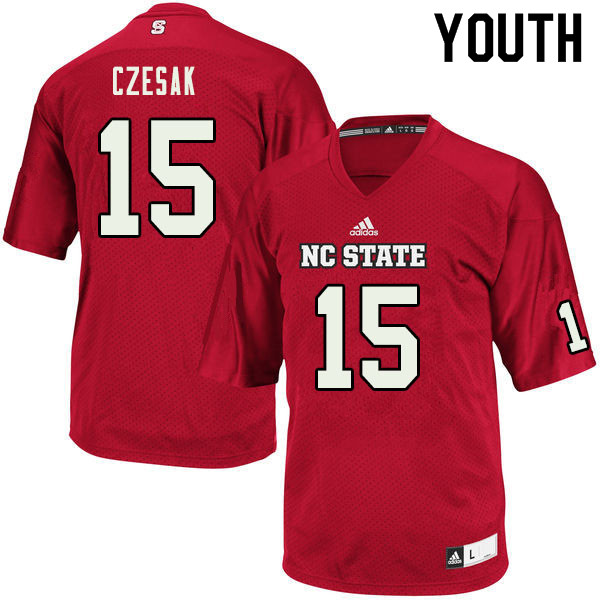 Youth #15 Cayman Czesak NC State Wolfpack College Football Jerseys Sale-Red